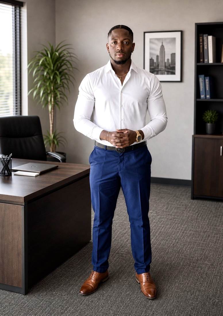 Vontae Monts standing in a professional office