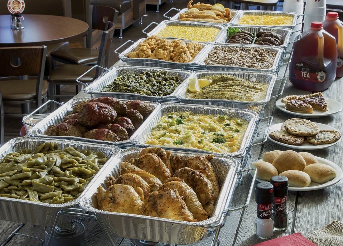 Southern-style buffet with homestyle dishes