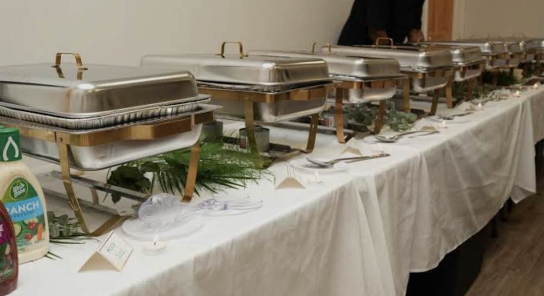 Catering buffet setup